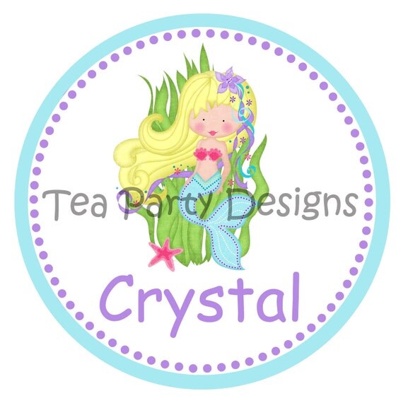 Blue Lagoon...Personalized Mermaid Party Iron-on Shirt Transfer Il_570xn