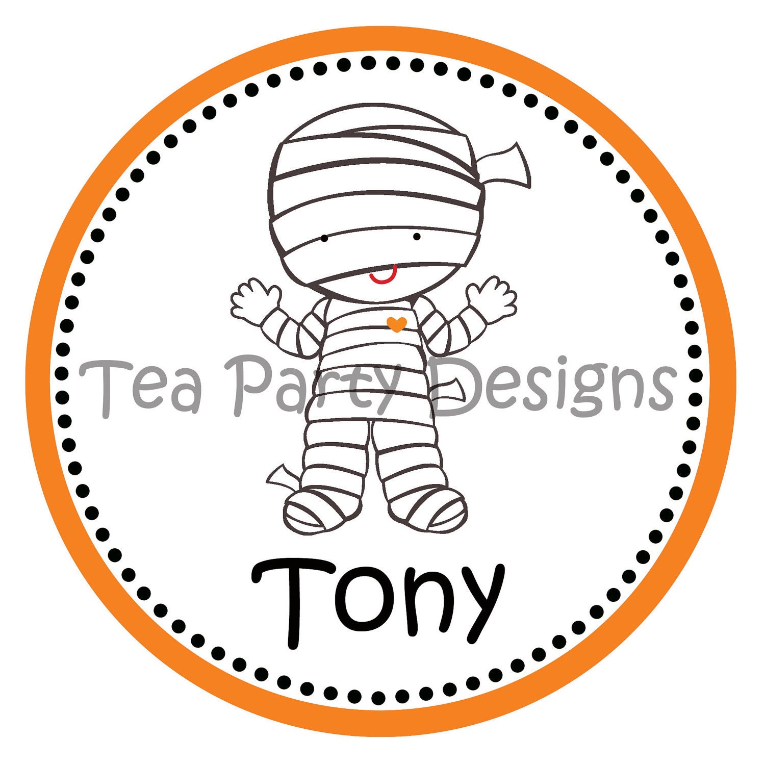 Trick or Treat...Personalized Mummy Halloween Iron-on Shirt Transfer Il_570xn