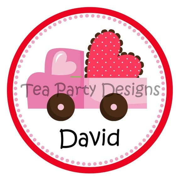 Hugs and Kisses...Personalized Valentine's Day Truck Iron-on Shirt Transfer Il_570xn