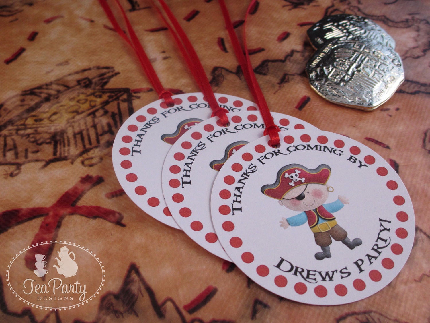 Ahoy Matey...Personalized Boy Pirate Party Favor Tags Il_570xn