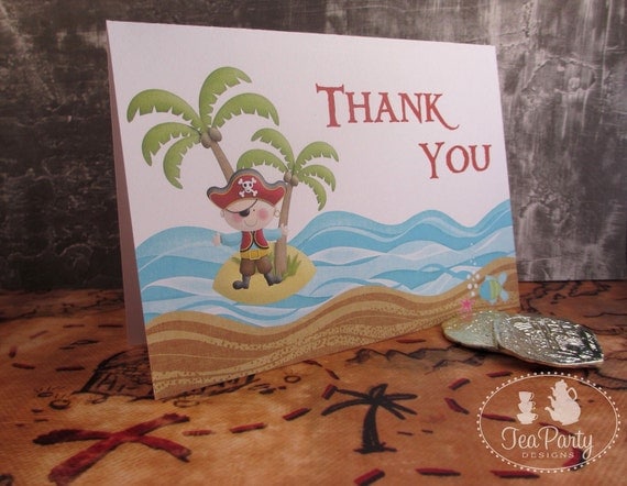 Pirate Boy Party Custom Thank You Notes - Ahoy Matey Collection from Tea Party Designs Il_570xn