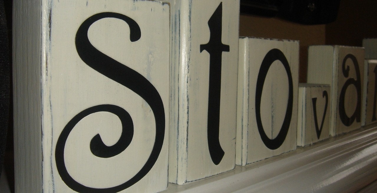 Reserved for c - CUSTOM FARMHOUSE BLOCKS - Shelf Letters - Last name Personalized Sign - Initial Monogram - Home Decor - Shabby Chic Nursery
