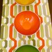 Dining Table Runner, Cloth Table Runner, Table Runner, Green, Orange, Gold, 60 Inches