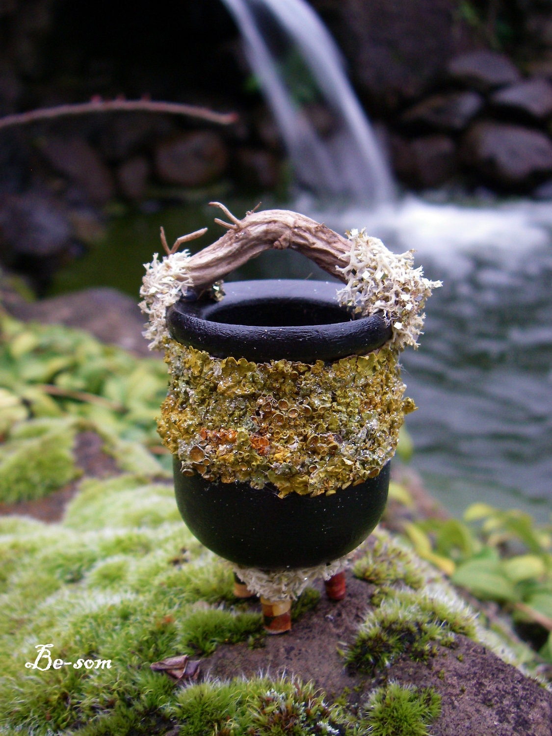 Woodland Faery Cauldron - Fae Kitchenware - Handmade - Just the right size for the little folks.