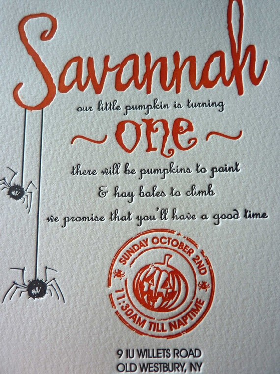 Custom Letterpress Birthday Invitation