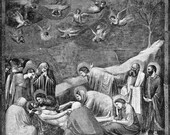 The Bewailing of Christ - Giotto - Chapel of the Arena, Padua Italy - 13th century - 1950s fine art reproduction