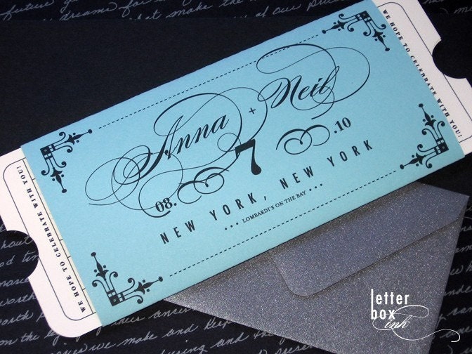 Formal Vintage Ticket - Wedding Invitation