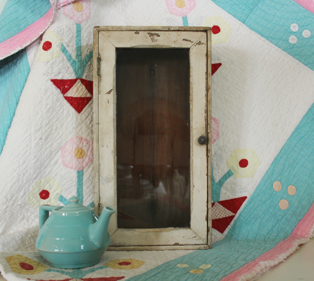 Antique Small Farmhouse Hanging Cupboard