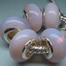 Pastel Pink Opalescent Glass Bead fits Pandora - Item A65