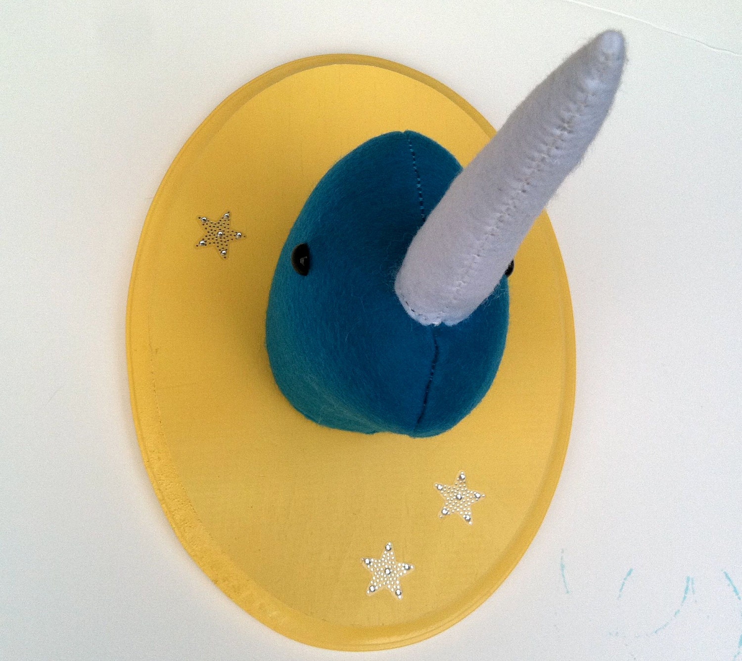 Narwhal felt taxidermy/faux taxidermy/trendy