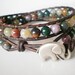 Elephant Bracelet with Fancy Jasper Double Wrap Bracelet