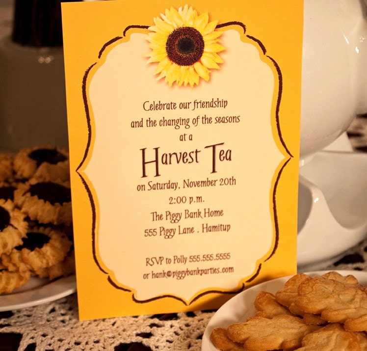 HARVEST SUNFLOWER INVITATION Printable Personalized Sunflower Invitation Il_570xn