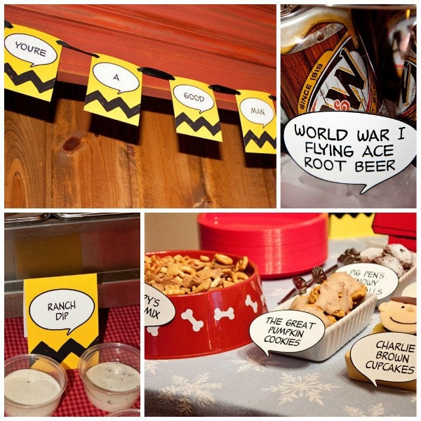 CHARLIE BROWN Inspired Collection - Printable Party Decorations Il_570xn