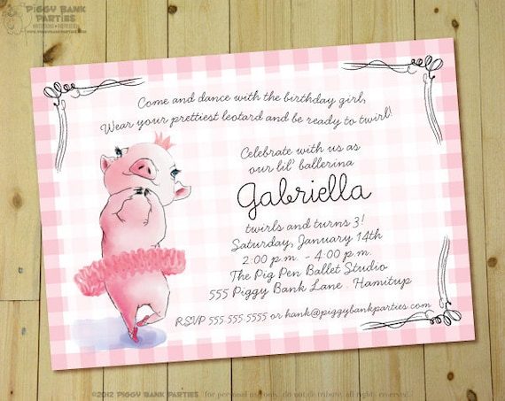 TULIP, The BALLERINA Invitation - Personalized Printable Il_570xn