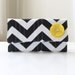 Chevron Trifold Wallet, Black, White, and Yellow Handmade Clutch Wallet, Winter Fashion - READY TO SHIP