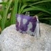 Custom Gray Purple Leather Tie Dye Clutch, Coin Purse, Pouch, Make Up Bag