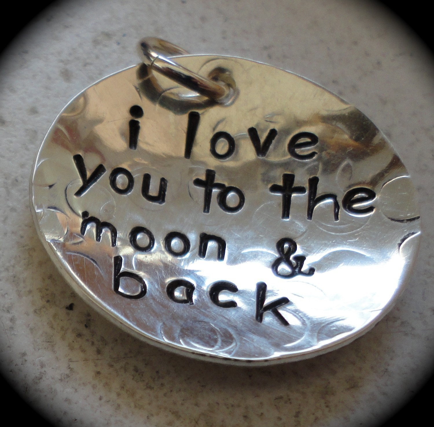 I love you to the moon and back Charm -- sterling silver