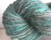CLEARANCE - Handspun HandDyed grey Swaledale wool rustic Worsted Yarn - 206 yards