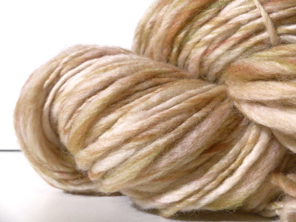 Fall Sale - Apple Pie - Handspun fantasy blend Single Thick and Thin Yarn - BIG size skein