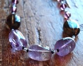 Amethyst Nugget and Topaz Quartz Necklace