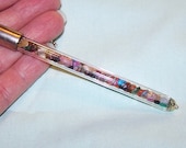 Gemstone Glass Wand Pendant