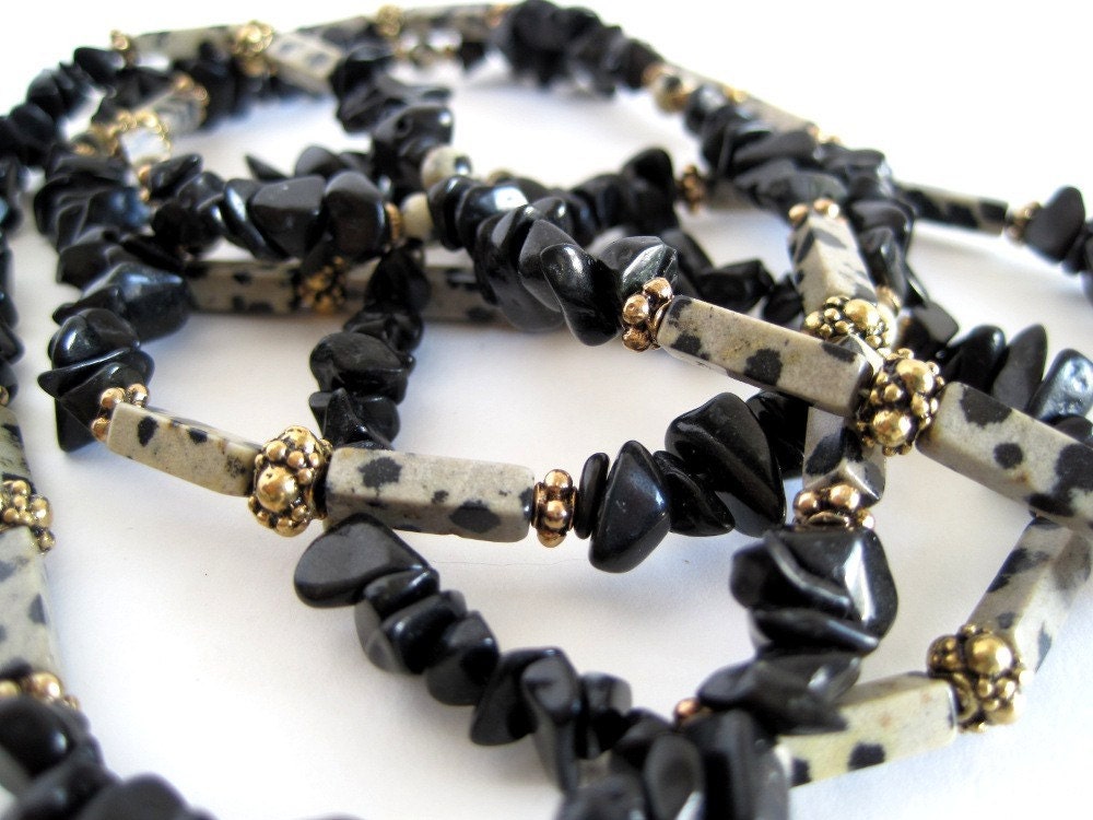 Dalmatian Jasper  Necklace Single Strand