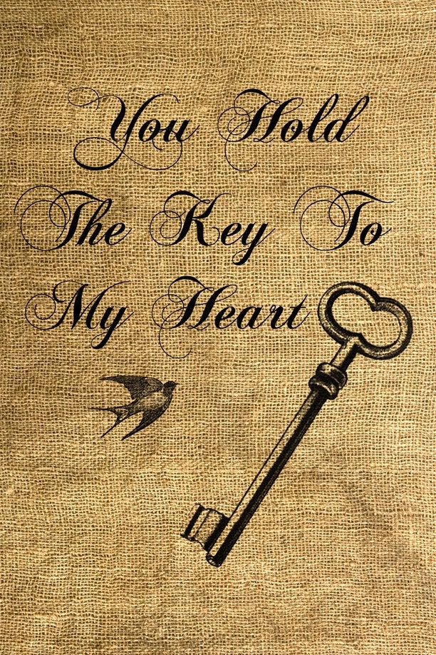 INSTANT DOWNLOAD - You Hold The Key To My Heart Download and Print Image Transfer Digital Sheet by Room29 Sheet no. 235