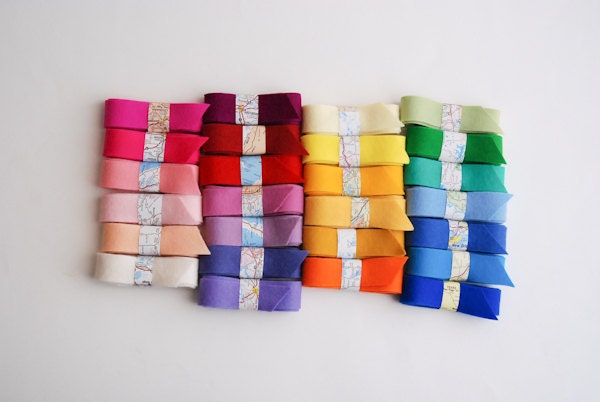 100 Percent Wool Felt Ribbon- 5 Ribbons- Choose Your Own Colors