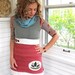 Eco baby doll SHIRT, color block, tunic, Upcycled clothing,lotus applique, button detail, size XS/S by Zasra