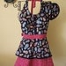 Russian Nesting Doll Matryoshka Apron and matching hot pad mitt with red and white polka dots