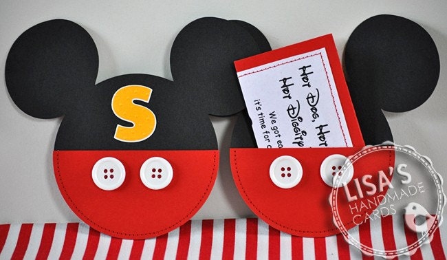 Custom Mickey Mouse Birthday Invitations Handmade by Lisa