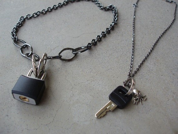 Love's Lock silver collar and necklace set by ArkhamsChilde