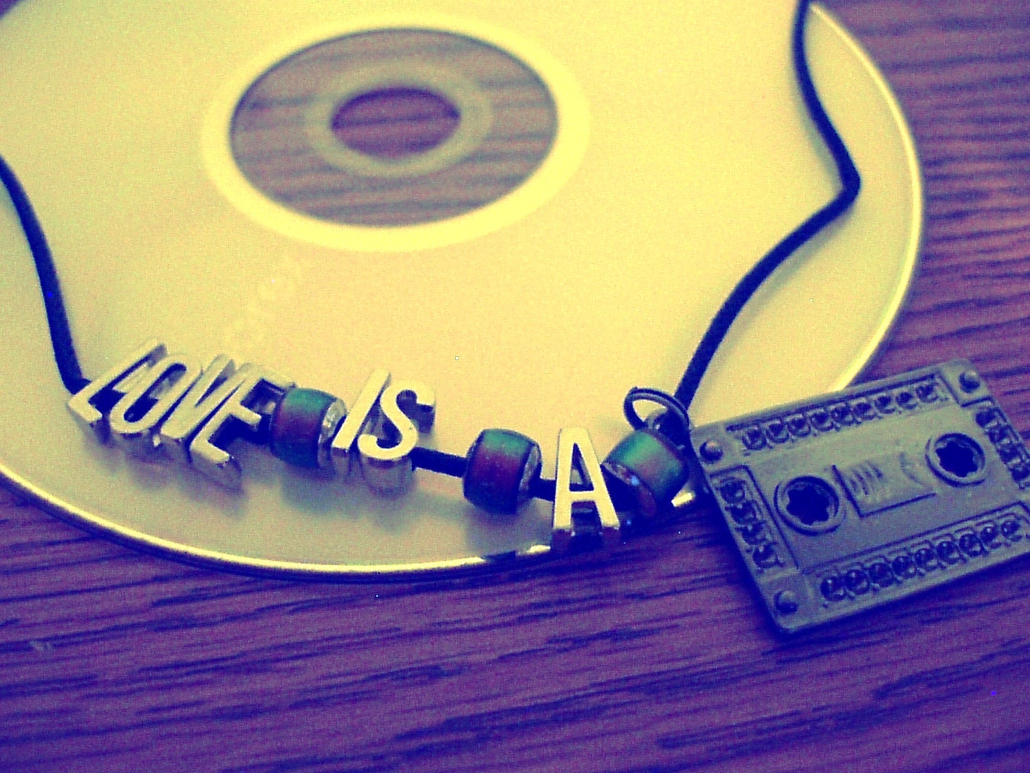 Love is a Mix Tape kitsch necklace