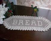 New Handmade Custom Crochet NAME DOILY