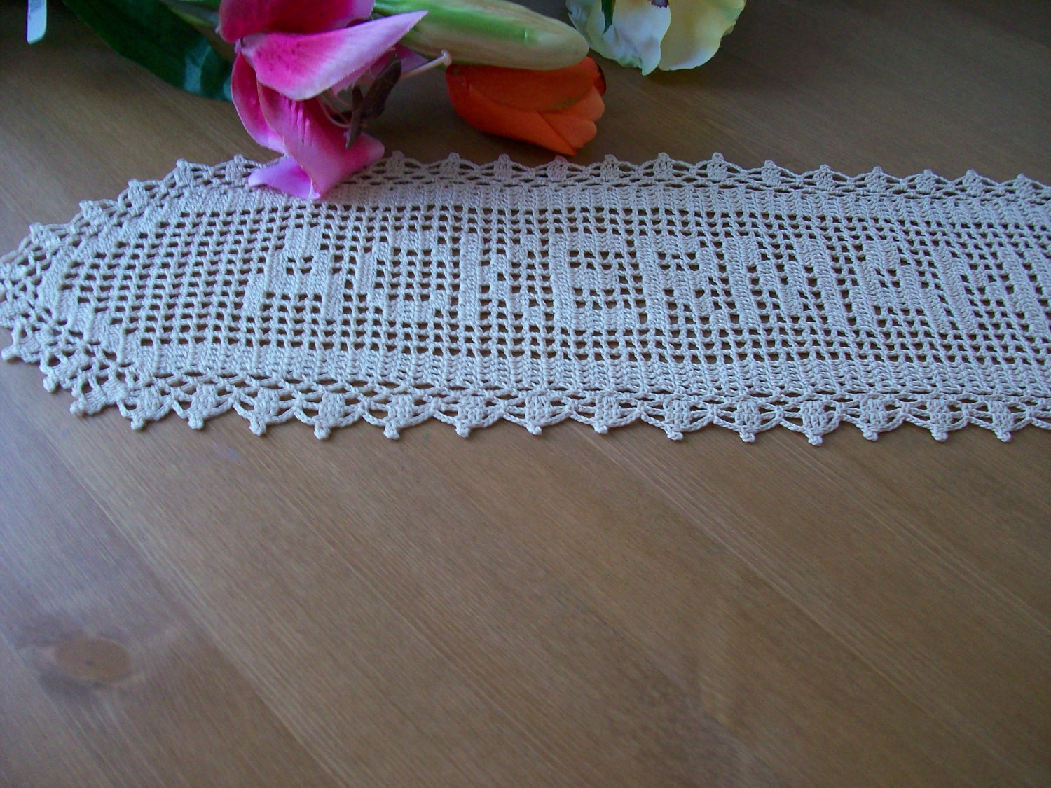 New Crocheted Name Doilly.personalized doily, personalized gift, gift for women, personalized crochet, gift for family,