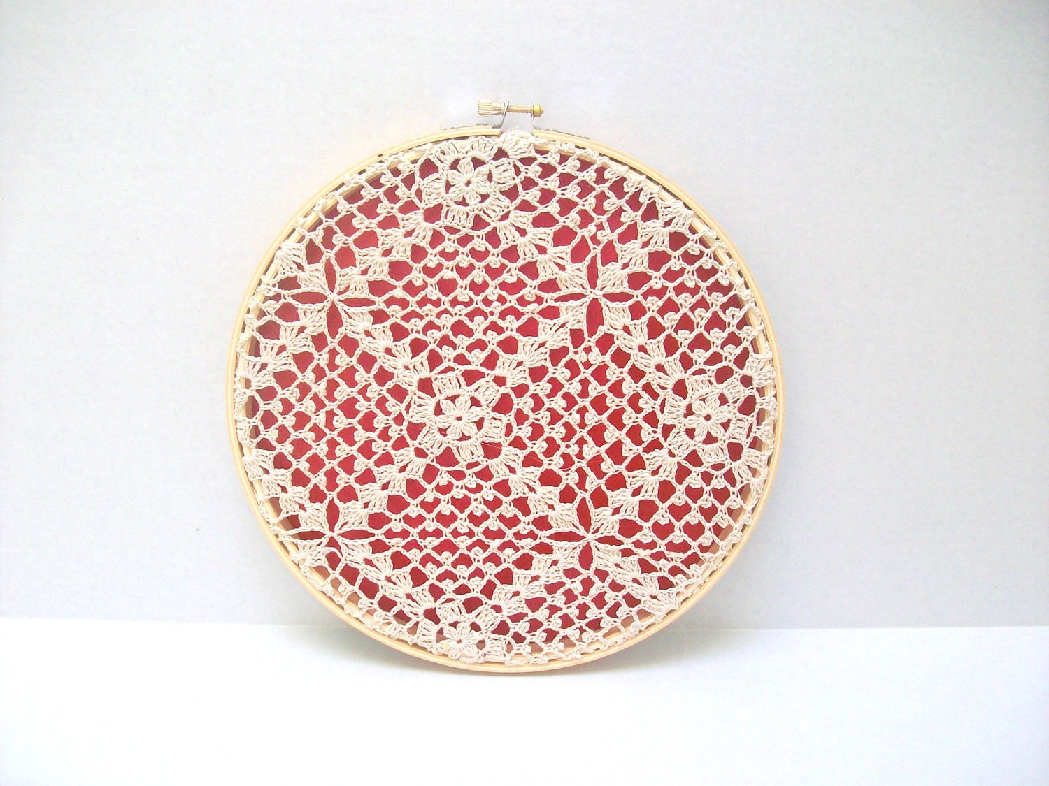 Embroidery Hoop Art - handmade lace - house decoration - wedding gift