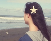 White Starfish Barrette - Starfish Hair Clip Beach Wedding Hair Accessories Mermaid Hair Accessories Starfish Hair Accessories Cute Adorable