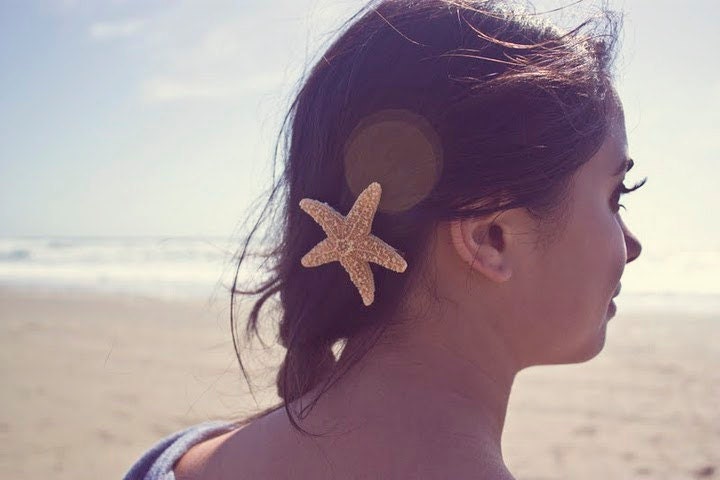 Starfish Barrette - Starfish Mermaid Hair Accessories Beach Bridesmaids Gifts Beach Wedding Hair Accessories Cute Adorable Whimsical Dreamy