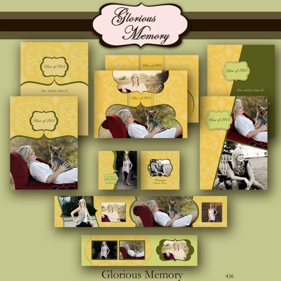 High School Senior Rep Graduation Invitation Photo Card - Photoshop Templates - For Women - No 436 - Mango Tango