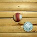 Rare Red & White Sea Marble - Swirl - Tumbled Beach Glass - Jewelry Supplies (678)