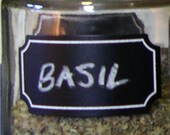 Chalkboard stickers: Small 2 inch by 1 inch scalloped shape with permanent, printed white border - 20 pieces