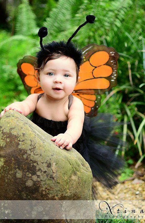 Monarch Butterfly tutu Costume  with Matching Antenna Headband- and butterfly wings Photo Props or  Halloween Costume - gigistitches