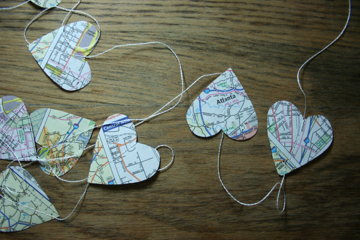 atlanta georgia map heart garland