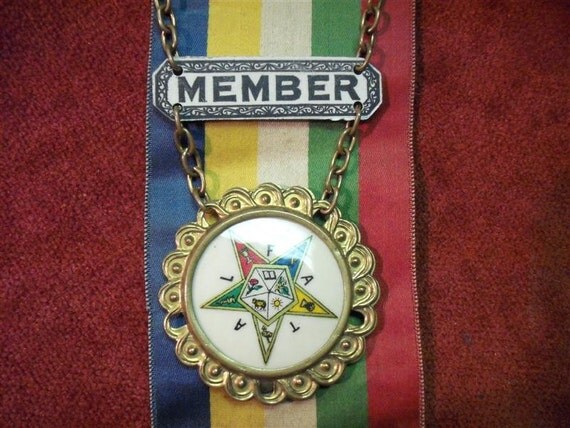 Vintage Ribbon Badge - Order Of The Eastern Star