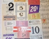Vintage Paper Ephemera Kit-Its all in the NUMBERS-Price Tags