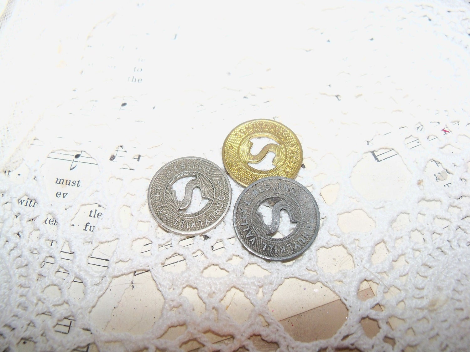 Vintage Bus Tokens-Altered Art-Mixed Media-ATC-Supplies-World-Steampunk
