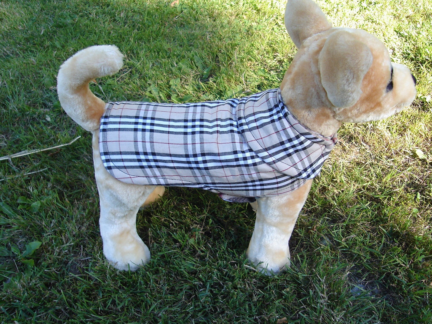 Dog Coat - London Plaid Dog Coat- XX Small- 8 to 10 Inch Back Length - Or Custom Size