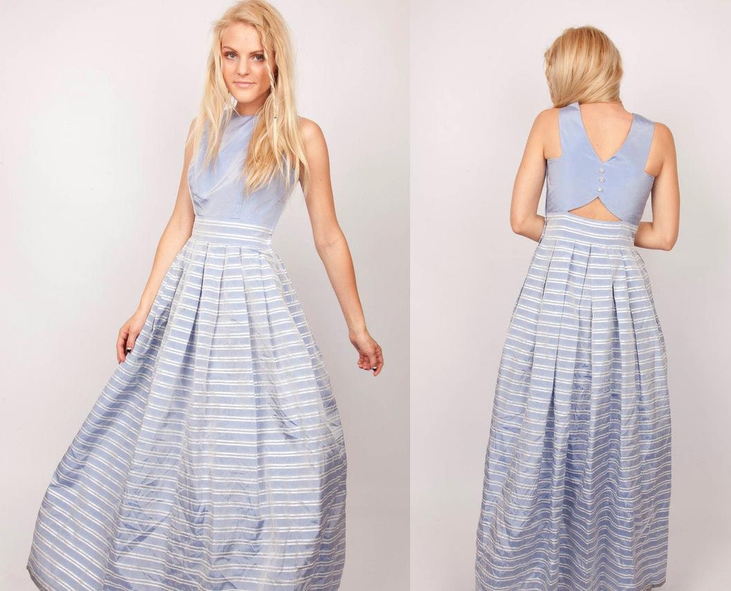 1980s Ballgown / Vintage 80s Ball Gown/ Cocktail Party Dress / Evening Gown / Periwinkle Blue / Wedding Dress / Size Small S 0461