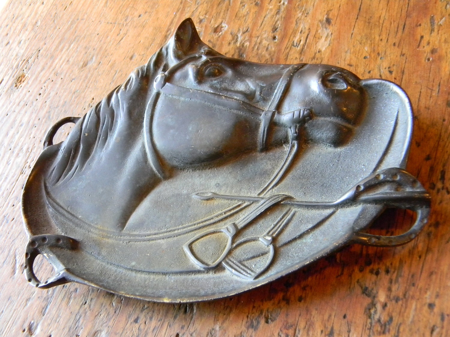 English Horseback Riding Theme BRONZE Tray