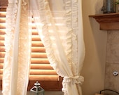 Cream Falling Ruffle Curtain